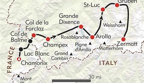 Mont Blanc Matterhorn Map Karte