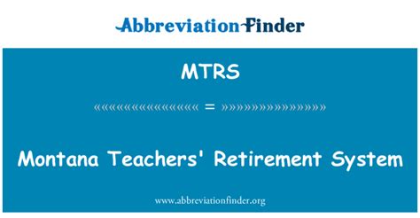 montana teachers retirement system