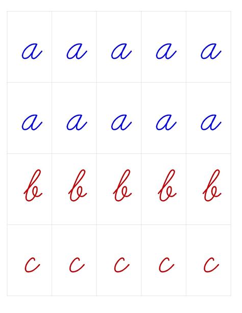Montessori Cursive Letters Printable