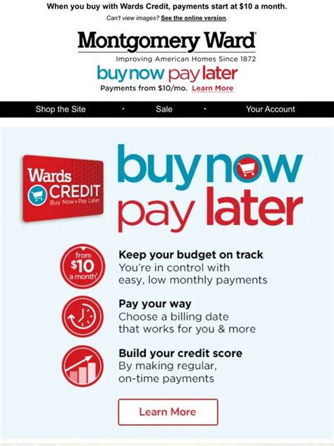 montgomery ward buy now pay later credit