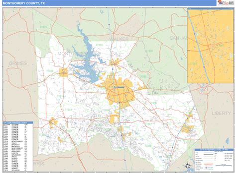 Montgomery Zip Code Map, Texas Montgomery County Zip Codes