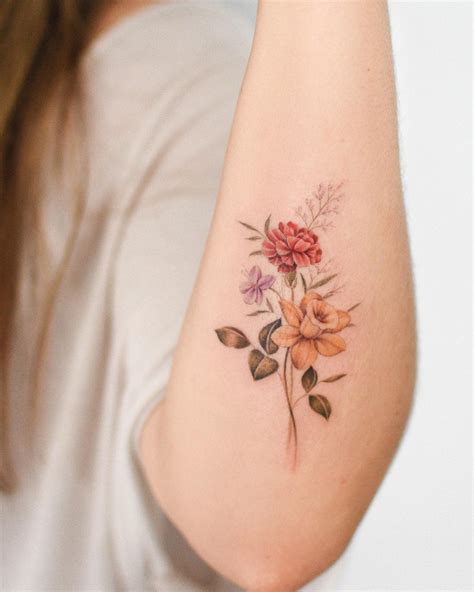 Cool Month Flower Tattoo Designs Ideas