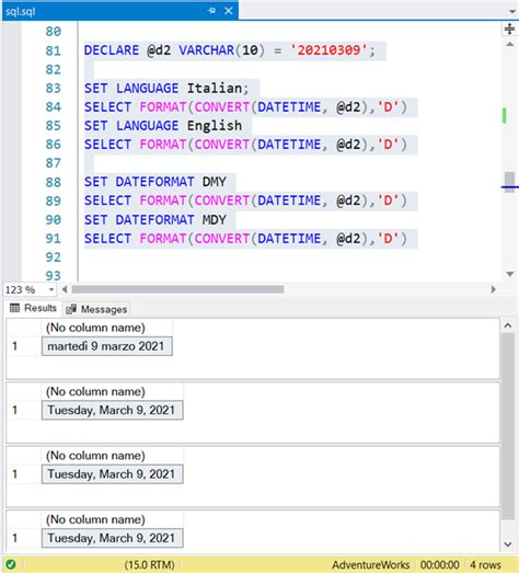 month date year format in sql