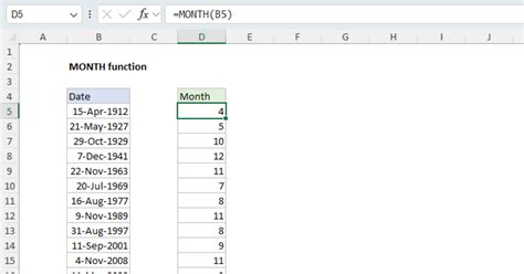 5 Excel Month Tips