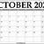 monthly calendar template october 2022