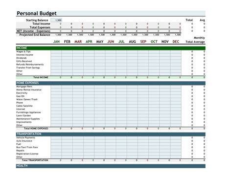 monthly budget planner excel format