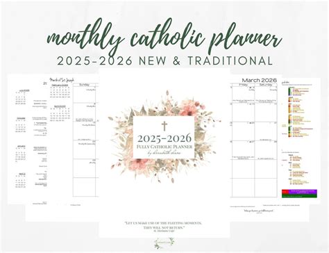 Monthly Catholic Planner Printable