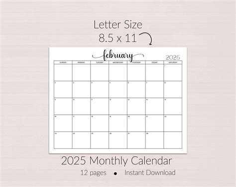 monthly planner for an organized lifestyle 2025