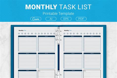 Monthly Task List Printable