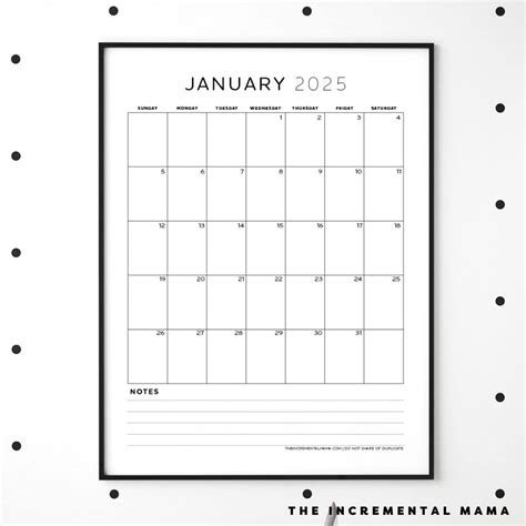 Montly Block Calendar Printable