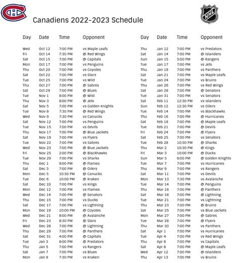 montreal canadiens schedule 2022-23 on tv