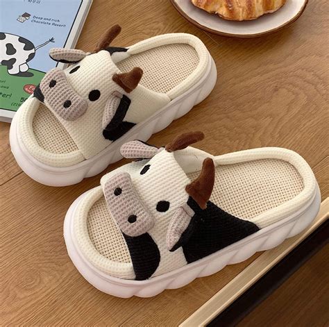 Moo Low Top Cow Print Slippers Banned Goods