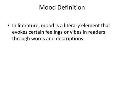 mood def in literature