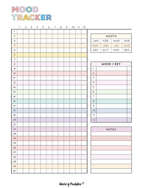 Mood Tracker Printable Free