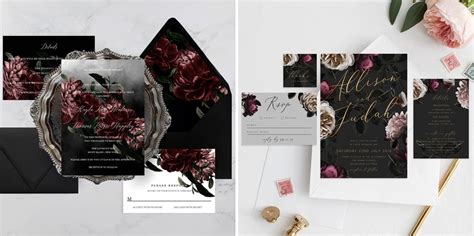 Moody Wedding Invitations: Trendy And Timeless
