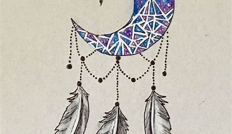 Moon Dream Catcher Drawing Easy