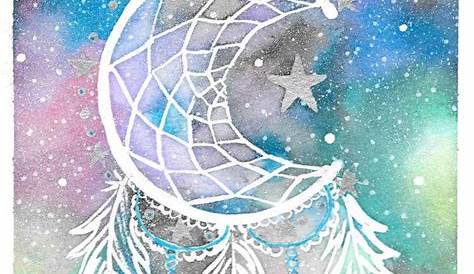 Original++Galaxy+Dreamcatcher++Watercolor+Painting+by