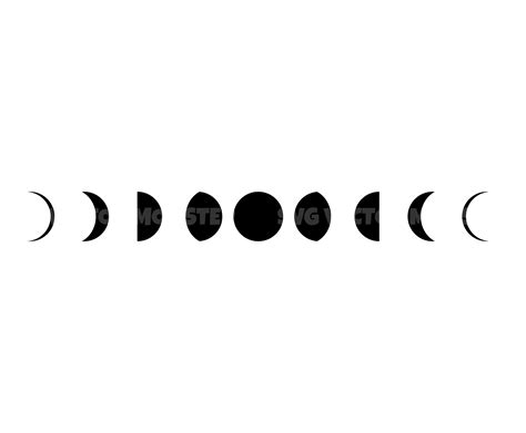 Moon phases svg cricut files. Crescent moon zentangle svg. (948440