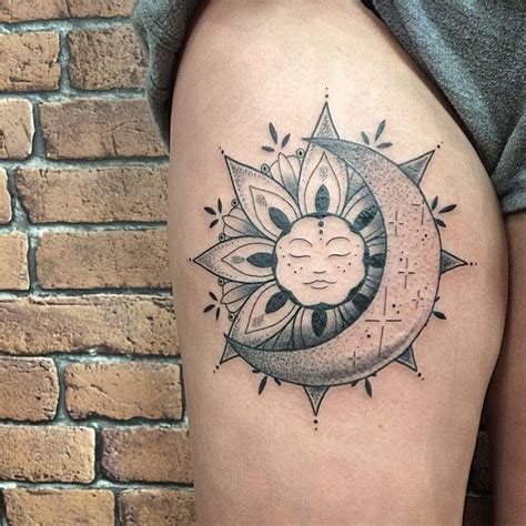 Inspirational Moon Sun Tattoo Designs References