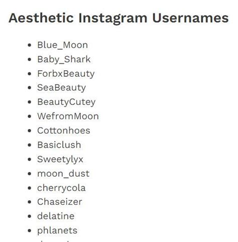 moon related usernames for instagram for girl