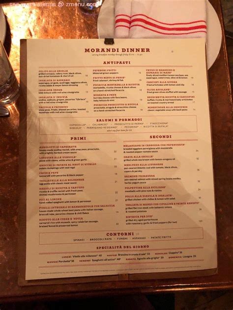 morandi restaurant menu