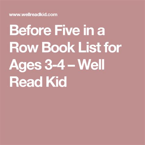 More Before Five In A Row Book List