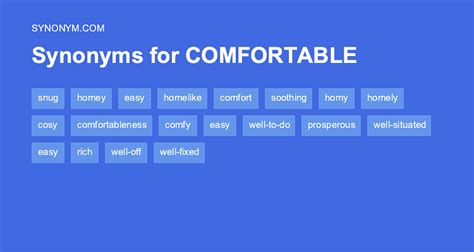 more comfortable synonym
