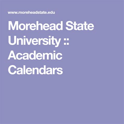 morehead state university school calendar