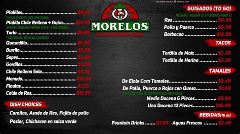 Morelos Broken Arrow Menu