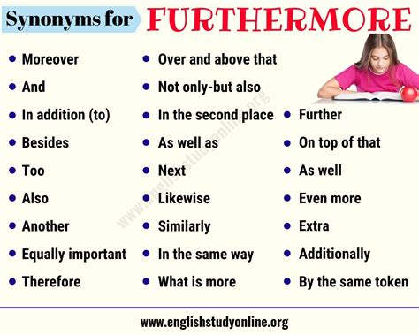 moreover synonym list