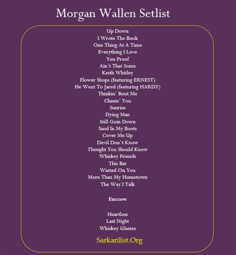morgan wallen 2024 setlist