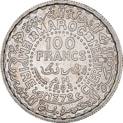 morocco 100 francs 1953
