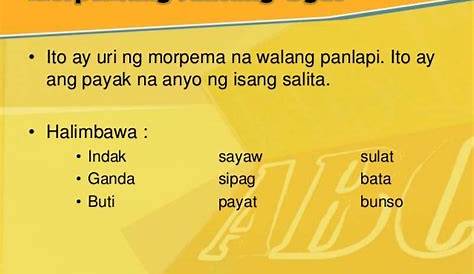 Panuto Tukuyin Ang Mga Payak Na Salita Mula Sa Salitang Maylapi