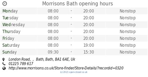 morrisons bath opening hours