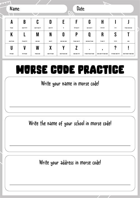 Morse Code Practice Sheets