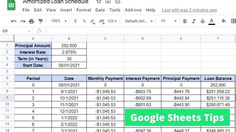 mortgage amortization calculator google sheet