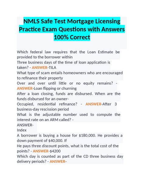 mortgage exams