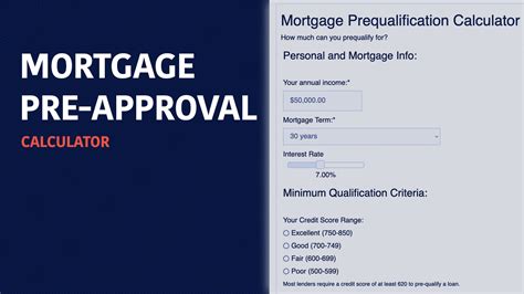 mortgage pre approval calculator free