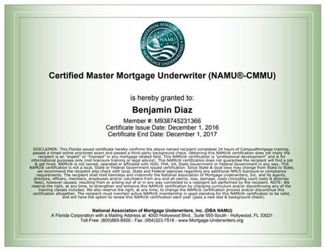 Mortgage Underwriter Certification