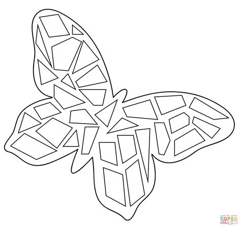 mosaic butterflies coloring pages
