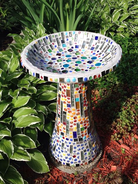 mosaic tile garden fountain