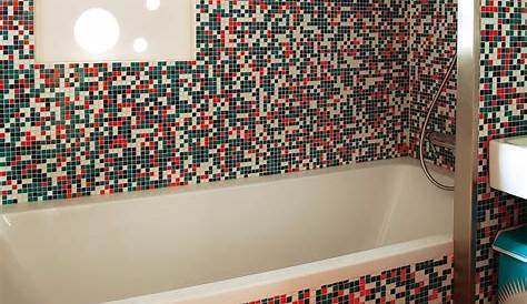 Mosaique verre salle de bain Lux Rouge mosaique douche