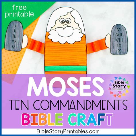 Moses Ten Commandments Kids Printable