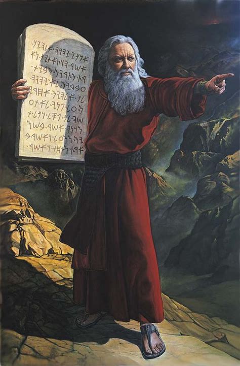moses ten commandments painting