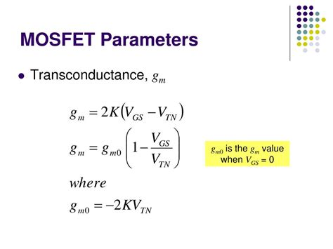 Mosfet Gm Equations