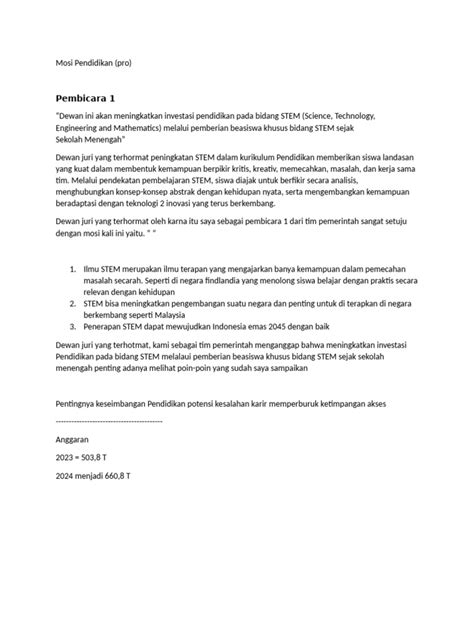 Mosi Pendidikan: Membangun Masa Depan Indonesia Yang Lebih Cerah