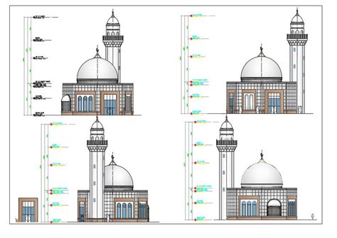 mosque minaret design dwg