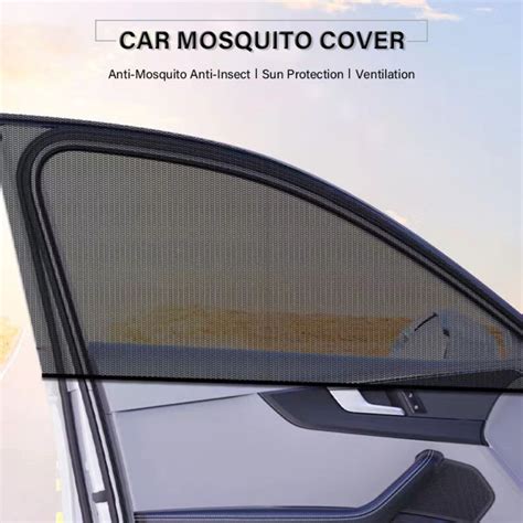 AutomendPro Car Windows Mosquito Net 4 Pack Mosquito Netting for Car Window (Large Size) Car