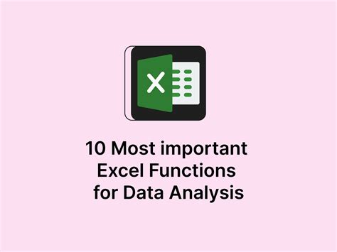 most important excel functions for data analysis