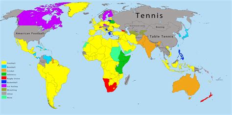 most popular sport by country map